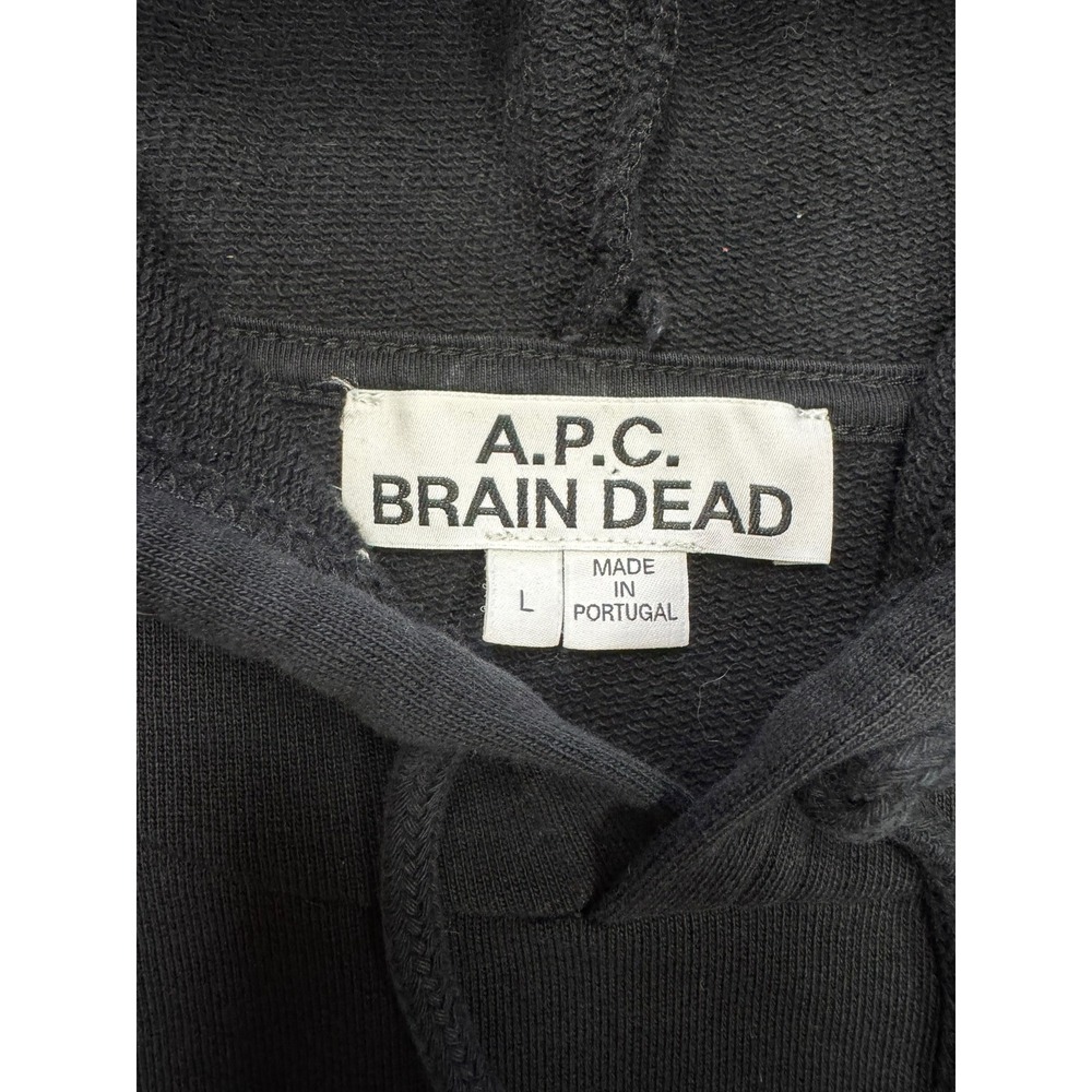 A.P.C. Brain Dead Hoodie Mens L Black Excellent Future Shock Graphic Sweatshirt - Picture 3 of 7